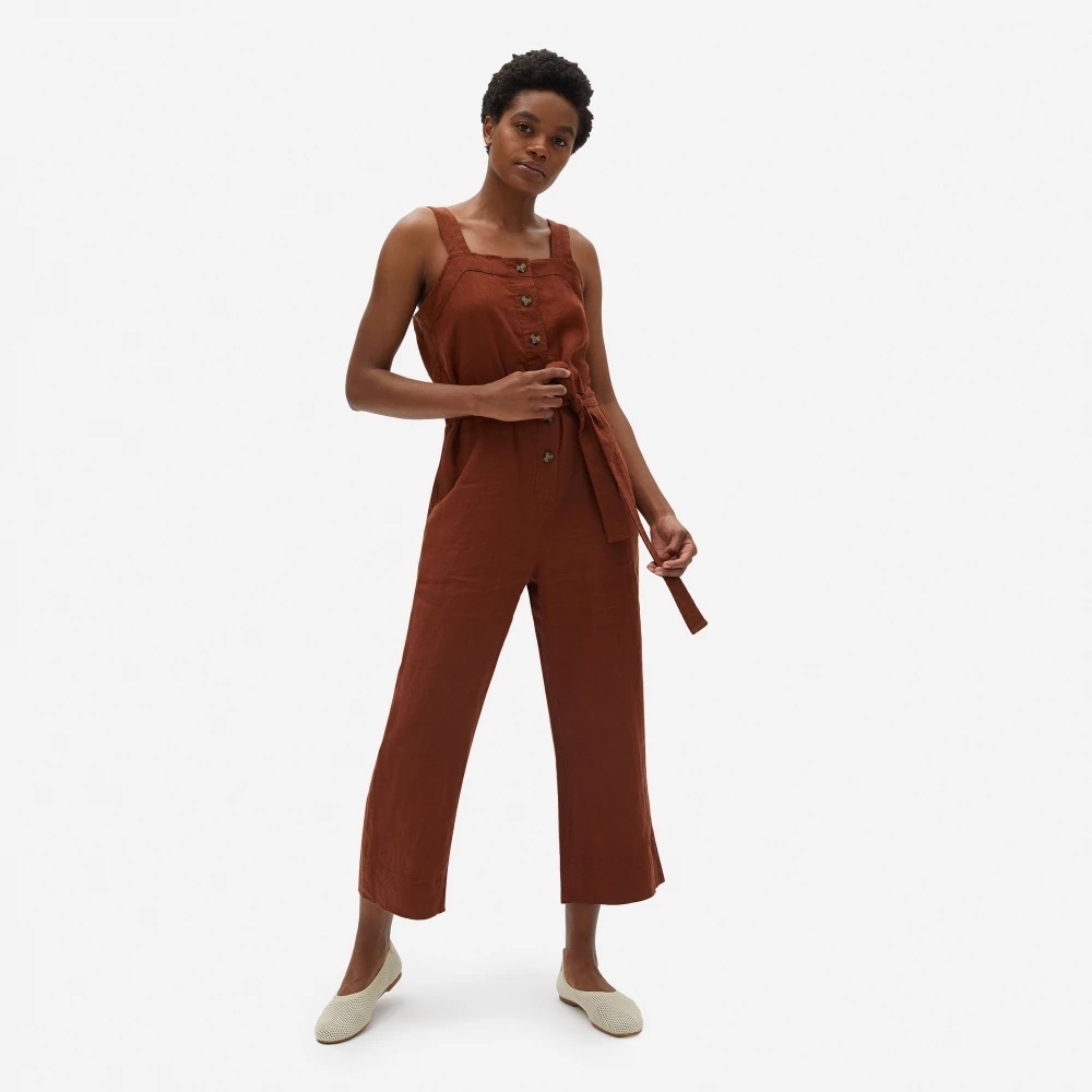 Everlane The Linen Picnic Jumpsuit - Rosewood